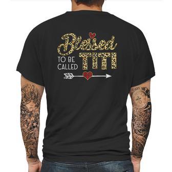 Blessed To Be Called Titi Leopart Red Plaid Buffalo Xmas Mens Back Print T-shirt | Favorety UK