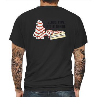 Blood Type Little Debbie Inspired Snack Cake Mens Back Print T-shirt | Favorety DE