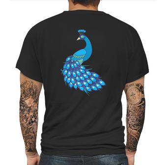 Blue Peacock Animal Peacock Mens Back Print T-shirt | Favorety UK