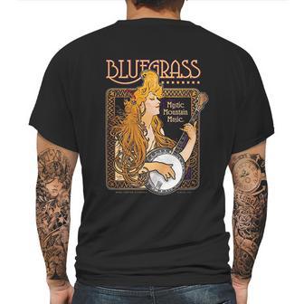 Bluegrass Alphonse Mucha Inspired Illustration Mens Back Print T-shirt | Favorety CA