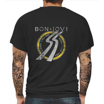 Bon Jovi Slippery When Wet World Tour Mens Back Print T-shirt | Favorety