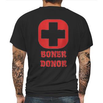 Boner Donor Red Graphic Mens Back Print T-shirt | Favorety