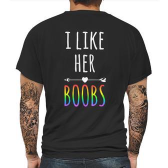 I Like Her Boobs Gift Gay Pride Lesbian Gift Graphic Design Printed Casual Daily Basic Mens Back Print T-shirt | Favorety CA