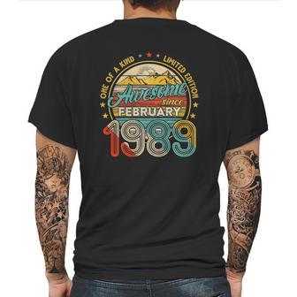 Born In February 1989 32Nd Birthday Gift Retro 32 Years Old Mens Back Print T-shirt | Favorety DE