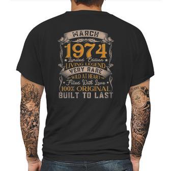 Born In March 1974 Vintage 47Th Birthday Gifts 47 Years Old Mens Back Print T-shirt | Favorety DE