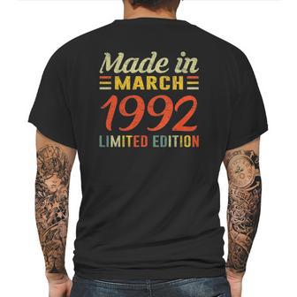 Born March 1992 Birthday Gift Made In 1992 30 Years Old Mens Back Print T-shirt | Favorety CA