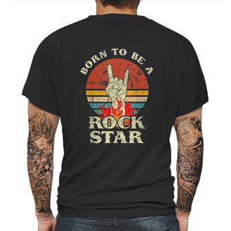 Born To Be Rock Star Hand Horns Vintage Retro Mens Back Print T-shirt | Favorety AU