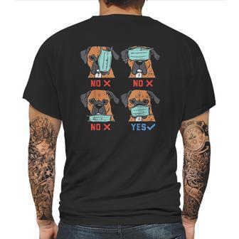 Boxer Face Funny Social Distancing Dog Gift Mens Back Print T-shirt | Favorety UK