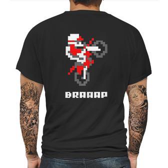 Braaap Dirt Bike Retro 8 Bit Video Game Gamer Mens Back Print T-shirt | Favorety