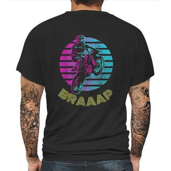 Braaap Vintage Motocross Dirt Bike Sunset Mens Back Print T-shirt | Favorety