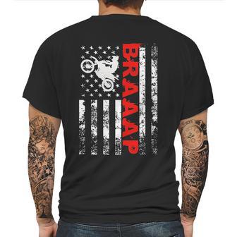 Braaap Vintage Usa American Flag Bike Mens Back Print T-shirt | Favorety AU