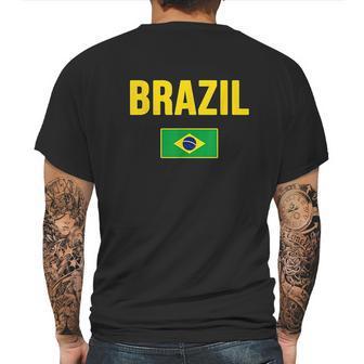 Brasil Brazilian Flag Brazil Mens Back Print T-shirt | Favorety