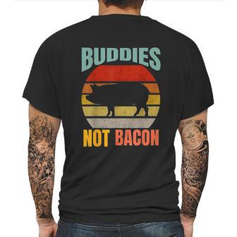 Buddies Not Bacon Cute Funny Pig Vegan Vintage Piggy Gift Mens Back Print T-shirt | Favorety UK