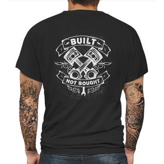 Built Not Bought Mechanic Pistons Custom Vintage Clothing Mens Back Print T-shirt | Favorety UK