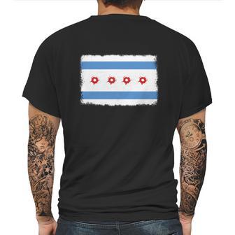 Bullet Hole Chicago Flag T-Shirts Mens Back Print T-shirt | Favorety AU