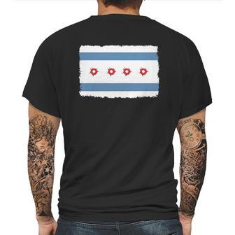 Bullet Hole Chicago Flag T-Shirts Mens Back Print T-shirt | Favorety