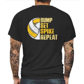 Bump Set Spike Repeat Volleyball Funny Graphic Design Printed Casual Daily Basic Mens Back Print T-shirt | Favorety AU