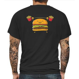 Burger Lifting Fries Funny Food Snatch Squat Barbell Weight Mens Back Print T-shirt | Favorety UK