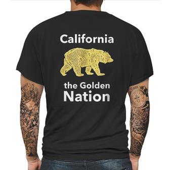 California Golden Nation Mens Back Print T-shirt | Favorety AU