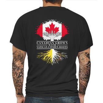 Canadian Grown With Vatican Citizen Roots Canada Vatican City Flag Tree Mens Back Print T-shirt | Favorety CA