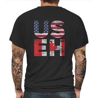 Canadian Pride American Usa Useh Us Flag Canada Mens Back Print T-shirt | Favorety