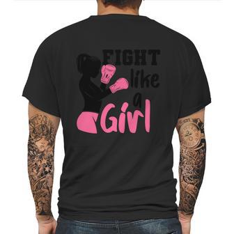 Cancer Fight Like A Girl Pink Ribbon Breast Cancer Graphic Design Printed Casual Daily Basic Mens Back Print T-shirt | Favorety UK