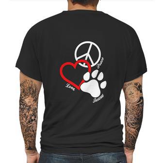 Canine Pet Rescue Cpr Peace Love Rescue With Pawprint Dog Puppy Mens Back Print T-shirt | Favorety DE