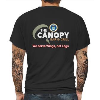 The Canopy Bar And Grill We Serve Wings Not Legs Mens Back Print T-shirt | Favorety CA