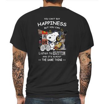 You Can’T Buy Happiness But You Can Listen To Led Zeppelin Snoopy Shirt Mens Back Print T-shirt | Favorety