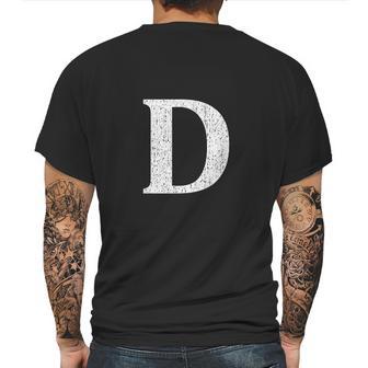 Capital Letter D Monogram Initial Mens Back Print T-shirt | Favorety AU