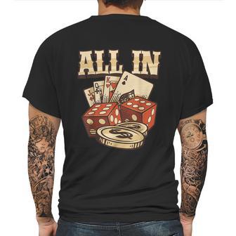 All In Card Game Playing Cards Poker Player Gambling Casino Graphic Design Printed Casual Daily Basic Mens Back Print T-shirt | Favorety AU