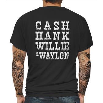 Cash Hank Willie Waylon American Mens Back Print T-shirt | Favorety AU