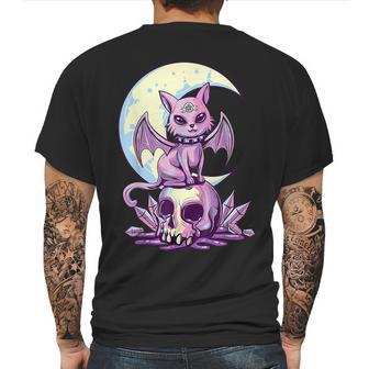 Cat Pastel Goth Moon Kawaii Halloween Skull Purple Witch Mens Back Print T-shirt | Favorety DE