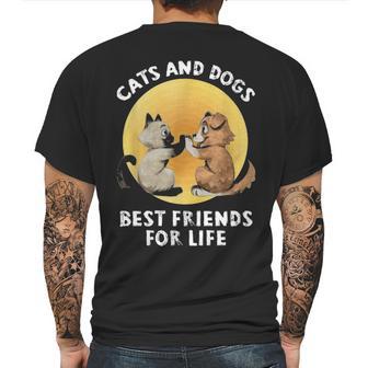 Cats And Dogs Best Friend For Life Mens Back Print T-shirt | Favorety UK