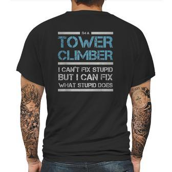 Cell Tower Climber I Wasnt Listening Tower Worker Mens Back Print T-shirt | Favorety