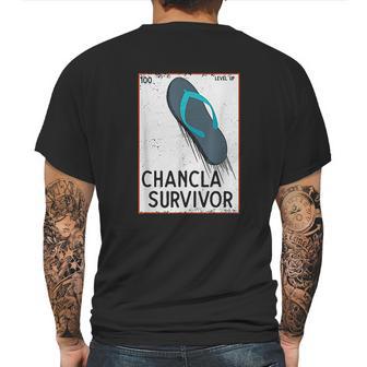 Chancla Survivor Spanish Mens Back Print T-shirt | Favorety CA