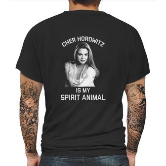 Cher Horowitz Black And White Grayscale Portrait Mens Back Print T-shirt | Favorety CA