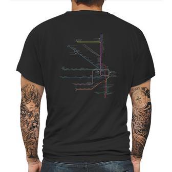 Chicago Map Cta Elevated L Train Metro Transit Mens Back Print T-shirt | Favorety DE