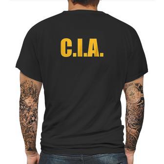 Cia Agent Funny Halloween Costume Navy Gold Mens Back Print T-shirt | Favorety AU