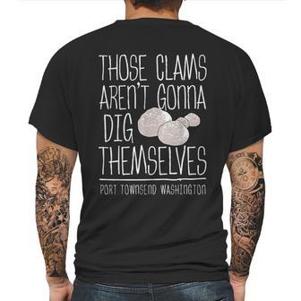 Clam Digger Fun Gift Port Townsend Washington Mens Back Print T-shirt | Favorety CA