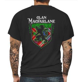 Clan Macfarlane Surname Scottish Tartan Lion Rampant Crest Mens Back Print T-shirt | Favorety CA