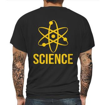 Classic Science Atom Logo Mens Back Print T-shirt | Favorety
