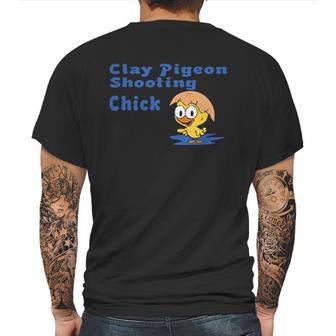 Clay Pigeon Shooting Chick Mens Back Print T-shirt | Favorety AU