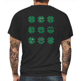 Clover Emojis St Patricks Day Emoticons Boys Girls Kids Mens Back Print T-shirt | Favorety UK