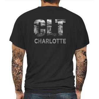 Clt Airport Code City Of Charlotte Nc Skyline Art Gift Mens Back Print T-shirt | Favorety AU