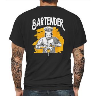 Cocktail Mixologist Bartender Mens Back Print T-shirt | Favorety