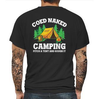 Coed Naked Camping Pitch A Tent And Rough It Cool Camping Mens Back Print T-shirt | Favorety AU