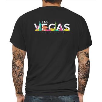 Colorful Las Vegas Nevada Las Vegas Trip Mens Back Print T-shirt | Favorety