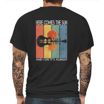 Here Comes The Sun And I Say Its Alright Guitar Graphic Mens Back Print T-shirt | Favorety CA