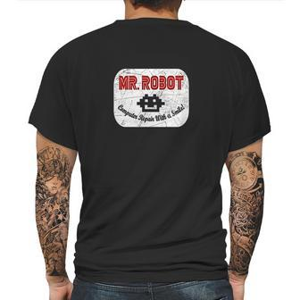 Computer Repair With A Smile Mr Robot Mens Back Print T-shirt | Favorety CA